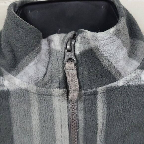 Slalom Youth Boy Small 6/7 Gray Plaid Fleece Zip Winter Baselayer Sweatshirt - Picture 4 of 9